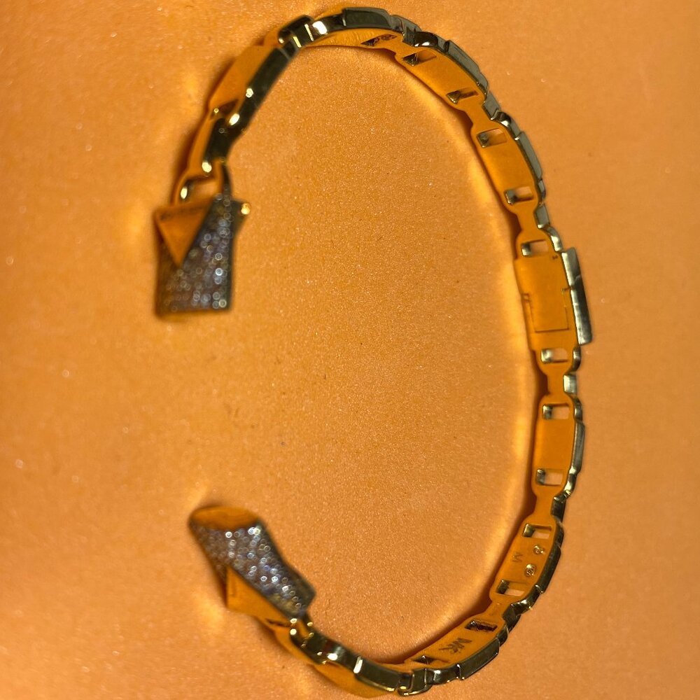 Michael Kors Mercer Link 14K Gold Plated Sterling Silver Cuff Bracelet - Picture 2 of 4